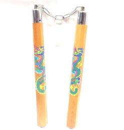 Nunchaku Chain 12inches Wood Dragon