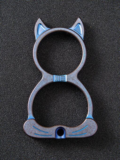 We A-07C Blue TI Material Collectible Knuckle With S/S Bead Chain