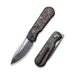 WE Knife Baloo Black Copper Damasteel Titanium Handle – WE21033-DS1