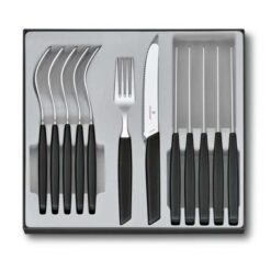 Victorinox Swiss Modern Table Set, 12 Piece W/Table Knives Black