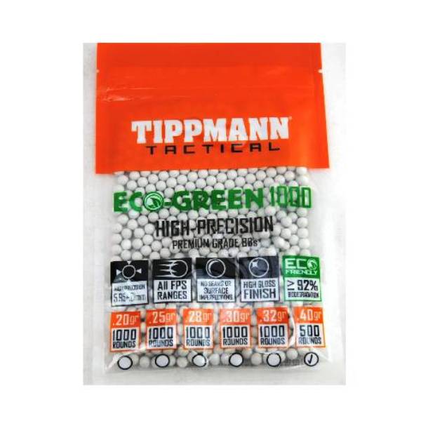 Tippmann 6MM ECO BBs .40G 500CT White – 65556