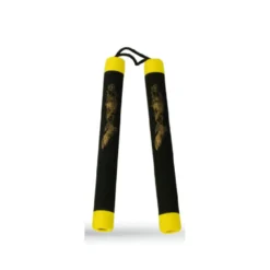String Foam Chaku Yellow/Black w/Dragon 12" - E126
