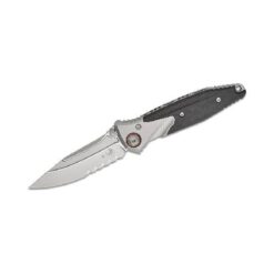 SOCOM Bravo Mini SE Titanium Handle Bead Blast Part Serrated Blue Ti Pivot Collar Carbon Fiber Scales - 260M-8CFTI