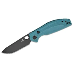 BESTECH Button lock D2 BLACK PVD G10 GREY HANDLE - BMK12C-2