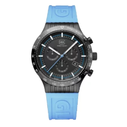 Glock Watch With Light Blue Silicone Strap and Black Bezel - GW-34-2-24