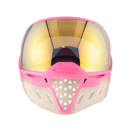 Empire EVS Goggle System – Crystal Clear/Pink with Gold Mirror Lens | Premium Paintball Vision