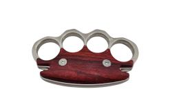 FAS7-1 Knuckle Duster Silver With Wooden Type Grip