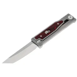 Reate Titanium bead blast Stonewashed with satin flat-Tanto G10 Damascus pattern-Red/Black - EXO-M