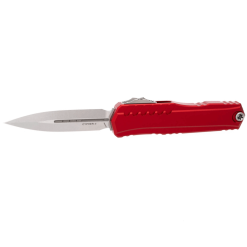Microtech Cypher II D/E OTF Knife Red Stonewash–1242-10RD