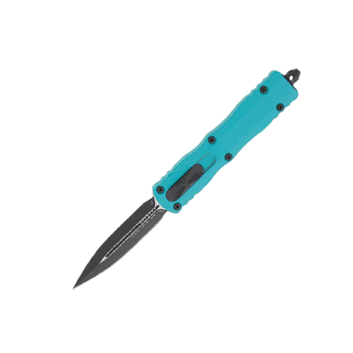 Microtech Dirac Delta D/E Black Standard Cyan-227-1cn
